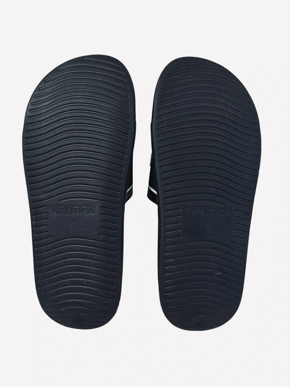 Nautica Men's Athletic Slide Comfort Sandal Shower Slippers Black/White Size 7